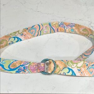 Talbots Colorful Abstract Pattern Cotton Belt